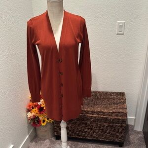 Rust Women's Cardigan Sweater
